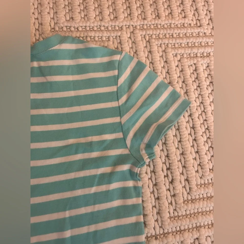 Polo Ralph Lauren Women’s S/P Preppy Sporty Blue White Striped Cotton Blouse Top - Picture 13 of 15